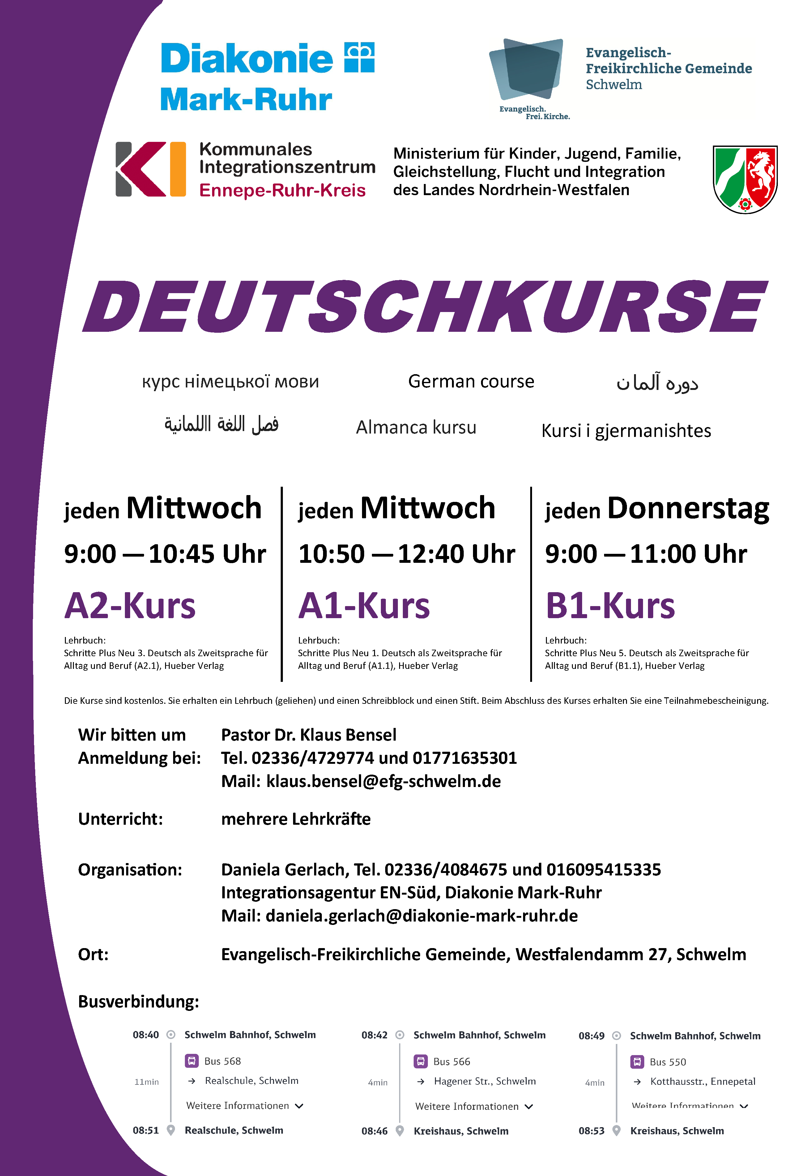 Deutschkurse 2026 aktualisiert