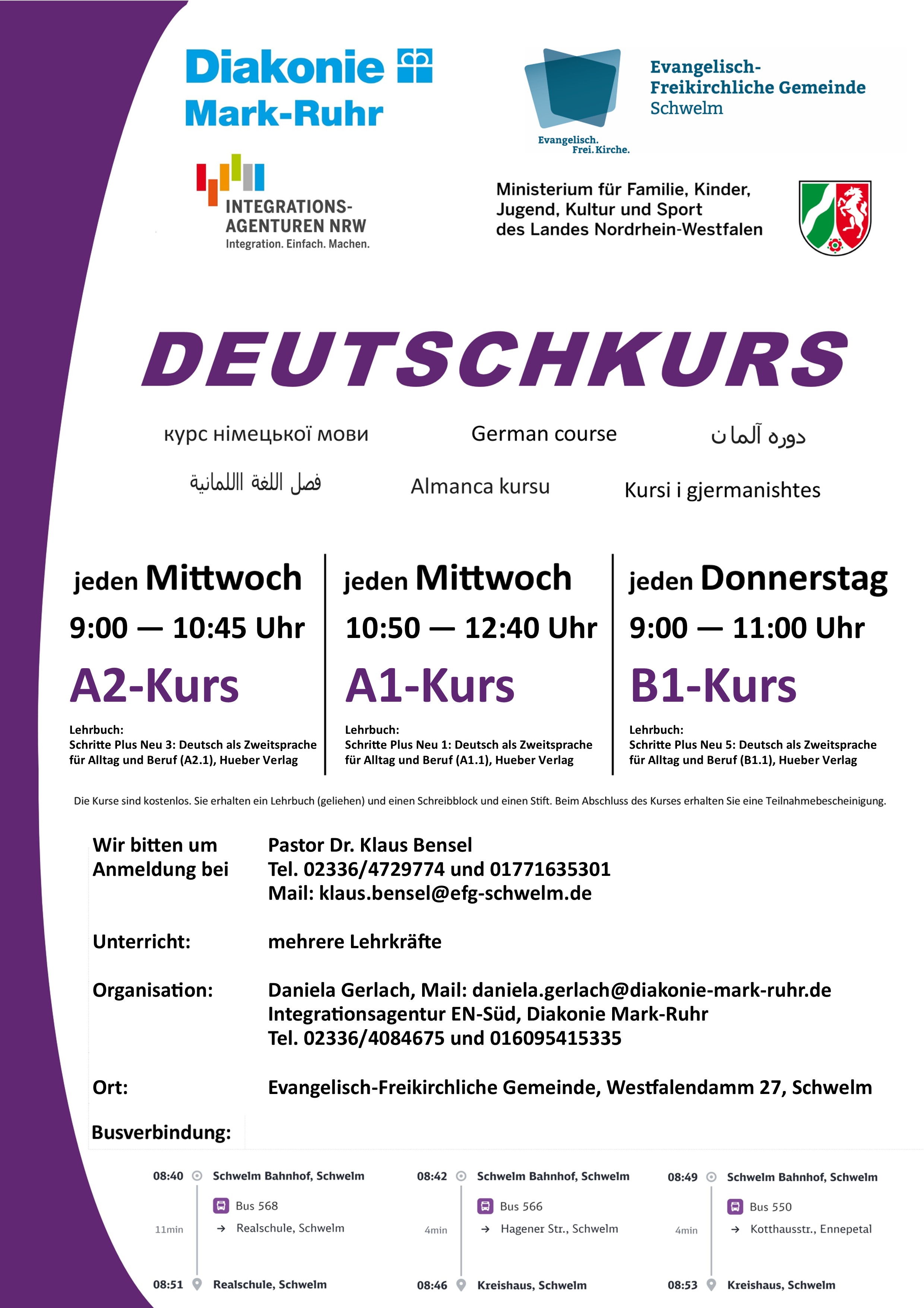 Flyer Deutschkurse 2026